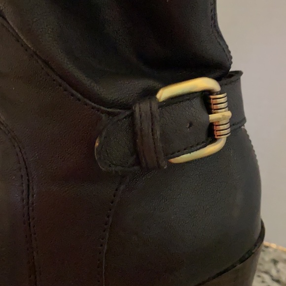 Sam Edelman black chunk heel leather boots Lucy 6 - Picture 12 of 16